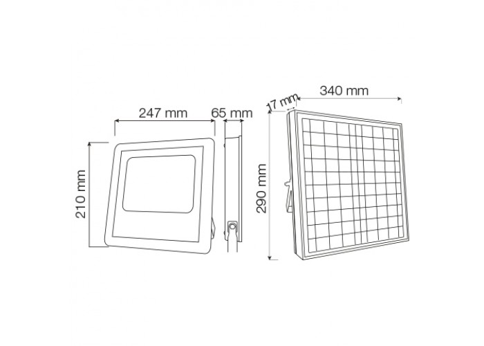 Прожектор светодиодный с солнечной панелью TIGER-40 40W 6400K